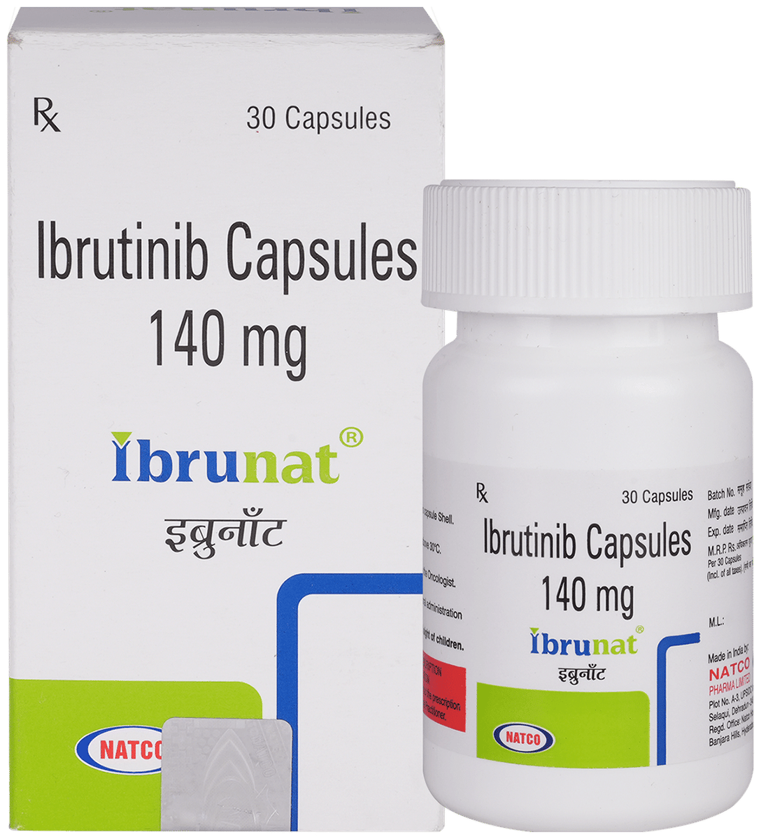 Ibrunat 140 pack, ibrutinib by Natco